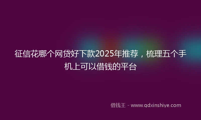 征信花哪个网贷好下款2025年推荐，梳理五个手机上可以借钱的平台