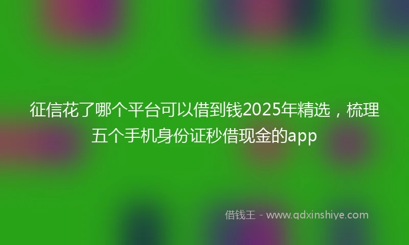 征信花了哪个平台可以借到钱2025年精选，梳理五个手机身份证秒借现金的app
