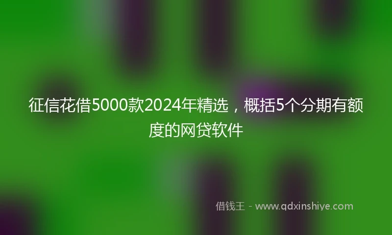 征信花借5000款2024年精选，概括5个分期有额度的网贷软件