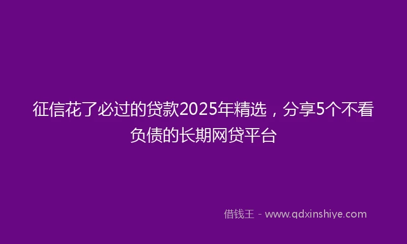 征信花了必过的贷款2025年精选，分享5个不看负债的长期网贷平台