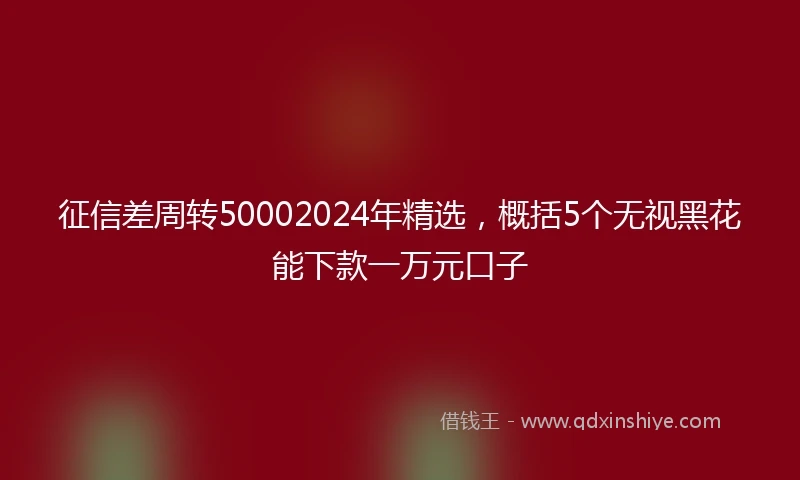 征信差周转50002024年精选，概括5个无视黑花能下款一万元口子
