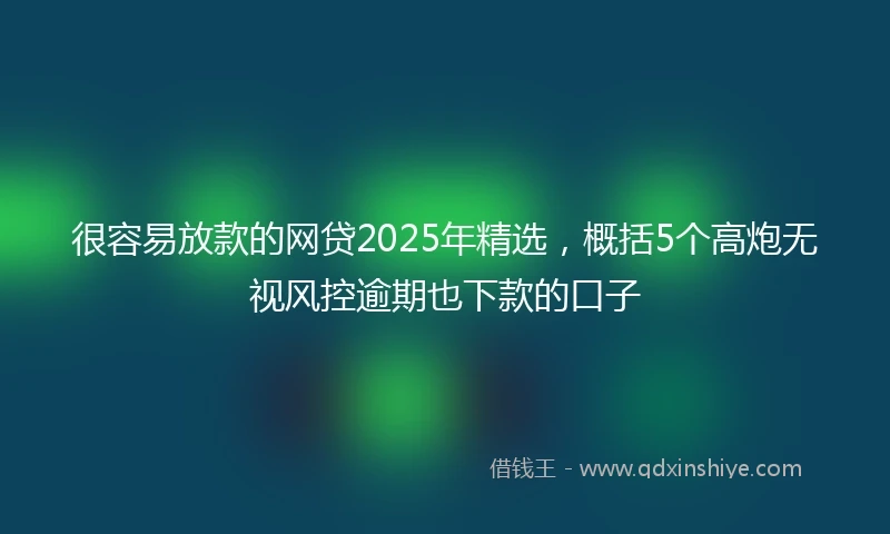 很容易放款的网贷2025年精选，概括5个高炮无视风控逾期也下款的口子