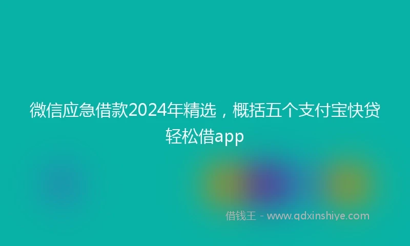 微信应急借款2024年精选，概括五个支付宝快贷轻松借app