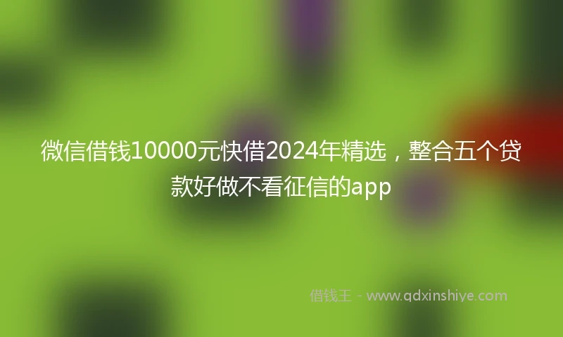 微信借钱10000元快借2024年精选，整合五个贷款好做不看征信的app