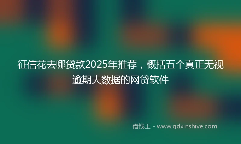 征信花去哪贷款2025年推荐，概括五个真正无视逾期大数据的网贷软件