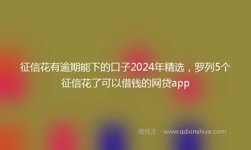 征信花有逾期能下的口子2024年精选，罗列5个征信花了可以借钱的网贷app