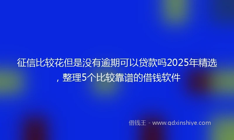 征信比较花但是没有逾期可以贷款吗2025年精选，整理5个比较靠谱的借钱软件