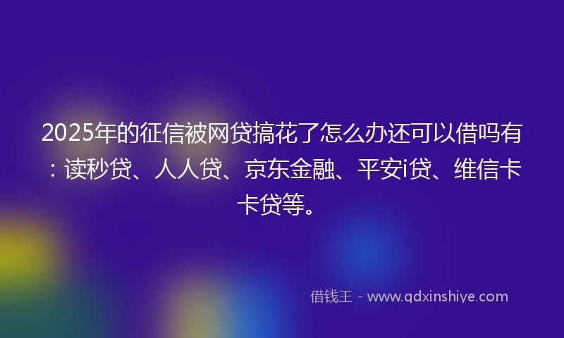 2025年的征信被网贷搞花了怎么办还可以借吗有：读秒贷、人人贷、京东金融、平安i贷、维信卡卡贷等。