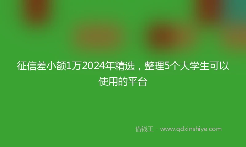 征信差小额1万2024年精选，整理5个大学生可以使用的平台