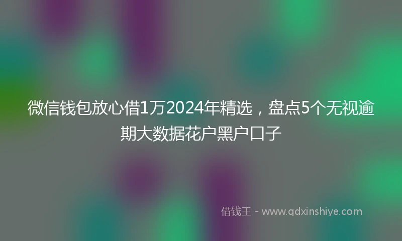 微信钱包放心借1万2024年精选,盘点5个无视逾期大数据花户黑户口子