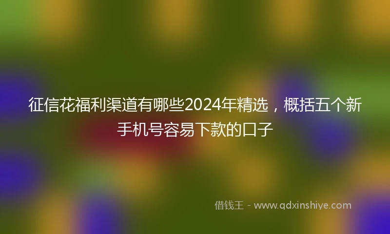 征信花福利渠道有哪些2024年精选，概括五个新手机号容易下款的口子