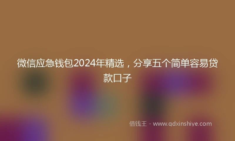 微信应急钱包2024年精选，分享五个简单容易贷款口子