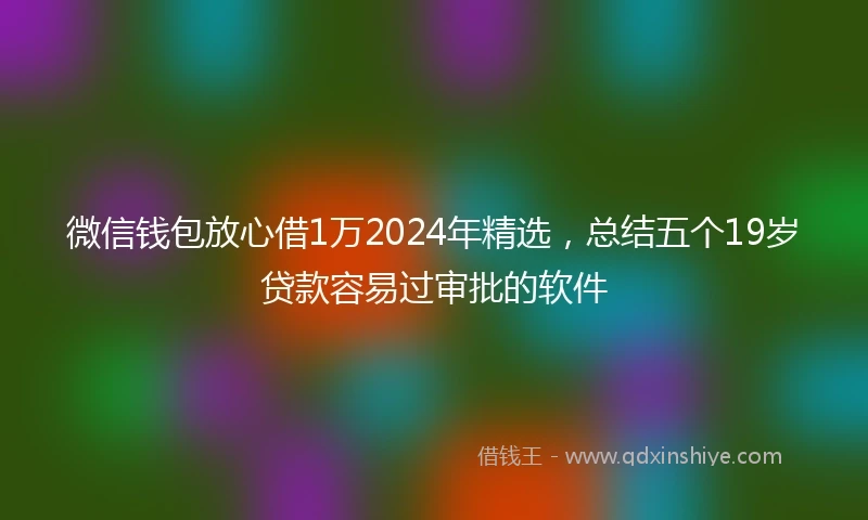 微信钱包放心借1万2024年精选，总结五个19岁贷款容易过审批的软件