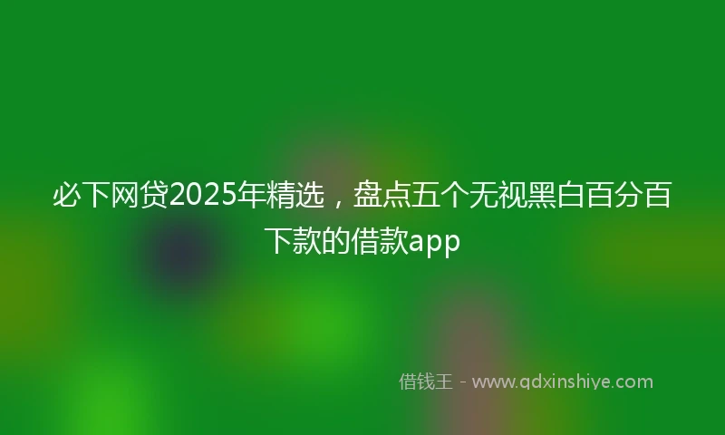 必下网贷2025年精选，盘点五个无视黑白百分百下款的借款app