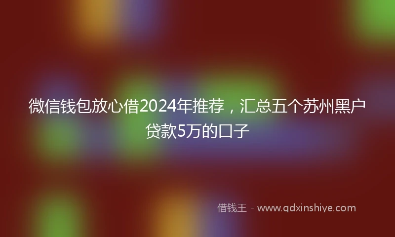 微信钱包放心借2024年推荐,汇总五个苏州黑户贷款5万的口子