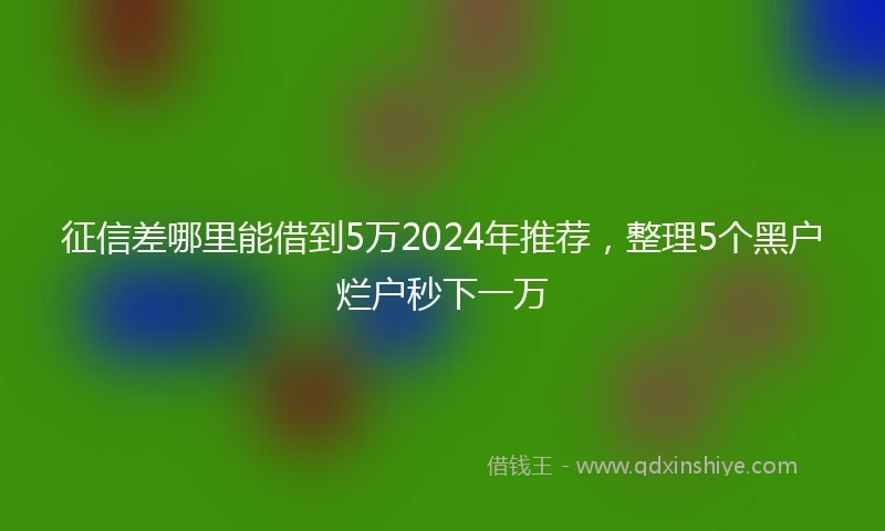 征信差哪里能借到5万2024年推荐，整理5个黑户烂户秒下一万