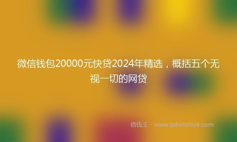 微信钱包20000元快贷2024年精选，概括五个无视一切的网贷