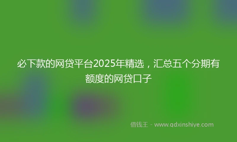 必下款的网贷平台2025年精选，汇总五个分期有额度的网贷口子