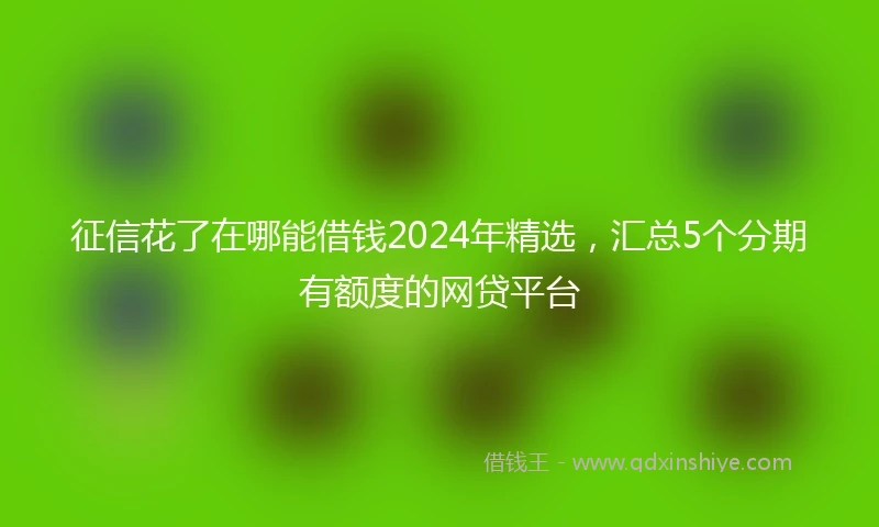 征信花了在哪能借钱2024年精选，汇总5个分期有额度的网贷平台