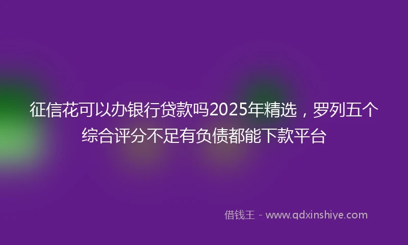 征信花可以办银行贷款吗2025年精选，罗列五个综合评分不足有负债都能下款平台
