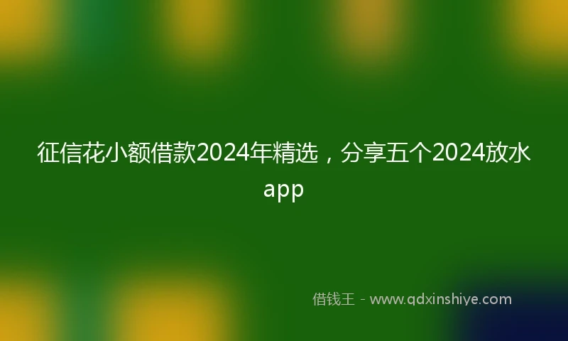 征信花小额借款2024年精选，分享五个2024放水app
