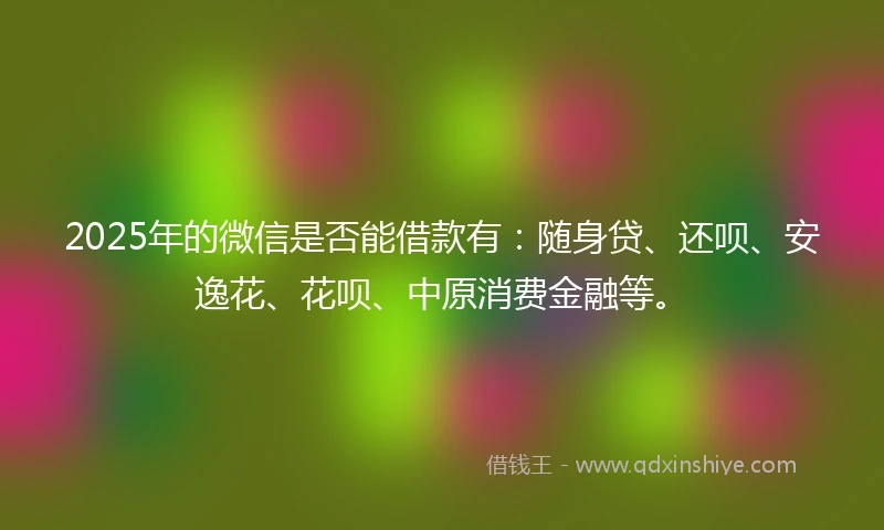 2025年的微信是否能借款有：随身贷、还呗、安逸花、花呗、中原消费金融等。