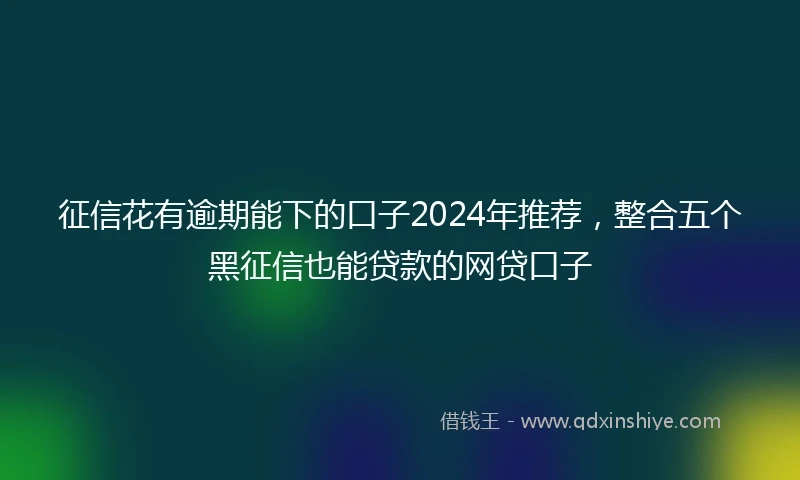 征信花有逾期能下的口子2024年推荐，整合五个黑征信也能贷款的网贷口子