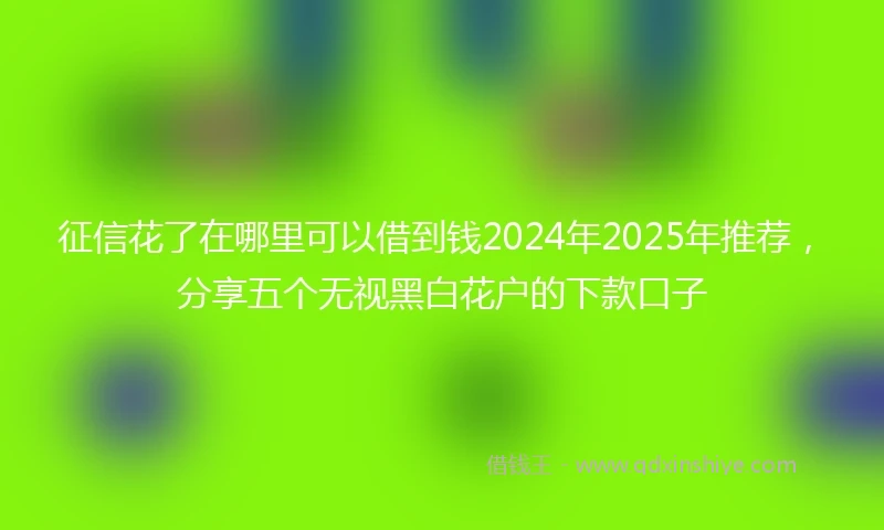 征信花了在哪里可以借到钱2024年2025年推荐，分享五个无视黑白花户的下款口子