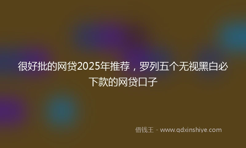 很好批的网贷2025年推荐，罗列五个无视黑白必下款的网贷口子