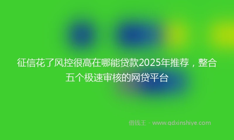 征信花了风控很高在哪能贷款2025年推荐，整合五个极速审核的网贷平台