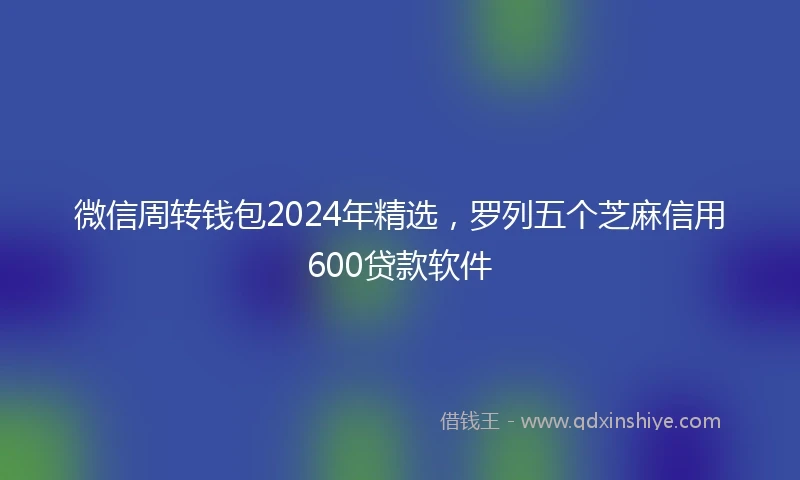微信周转钱包2024年精选，罗列五个芝麻信用600贷款软件