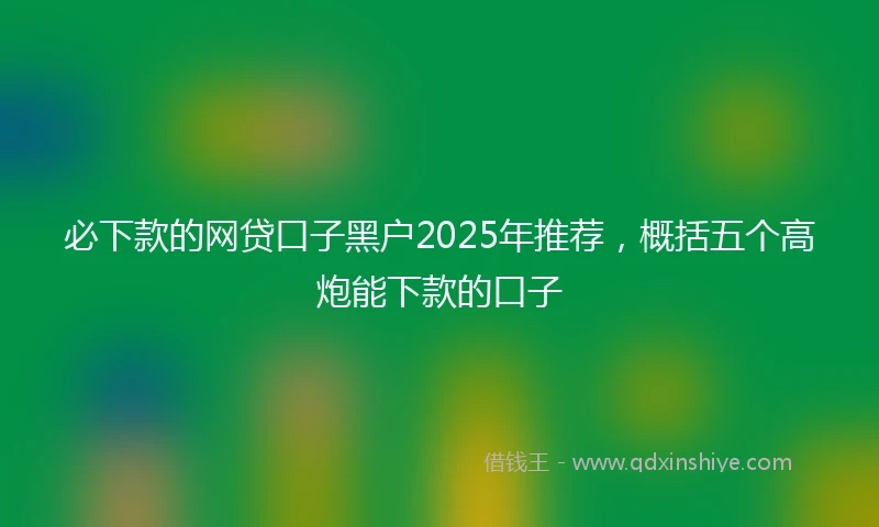 必下款的网贷口子黑户2025年推荐，概括五个高炮能下款的口子