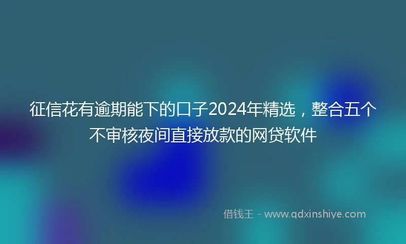 征信花有逾期能下的口子2024年精选，整合五个不审核夜间直接放款的网贷软件