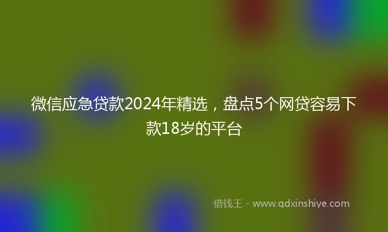 微信应急贷款2024年精选，盘点5个网贷容易下款18岁的平台