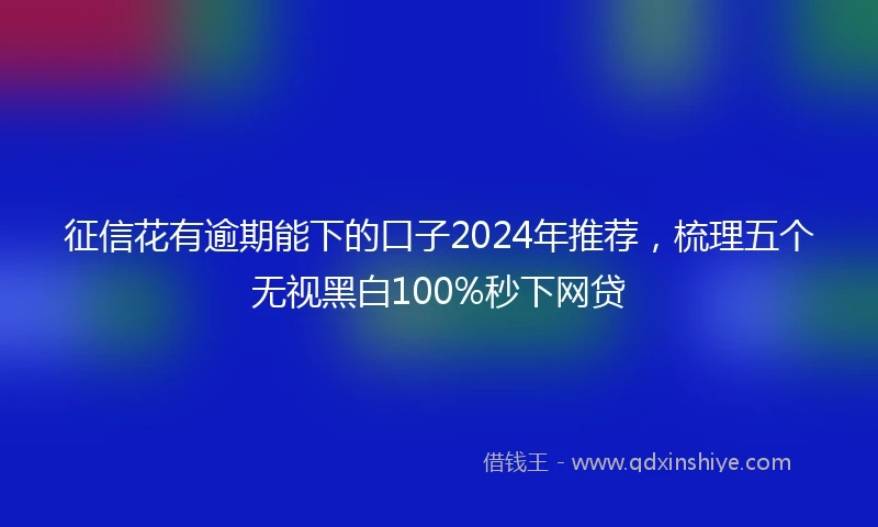 征信花有逾期能下的口子2024年推荐，梳理五个无视黑白100%秒下网贷