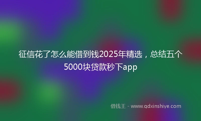 征信花了怎么能借到钱2025年精选，总结五个5000块贷款秒下app