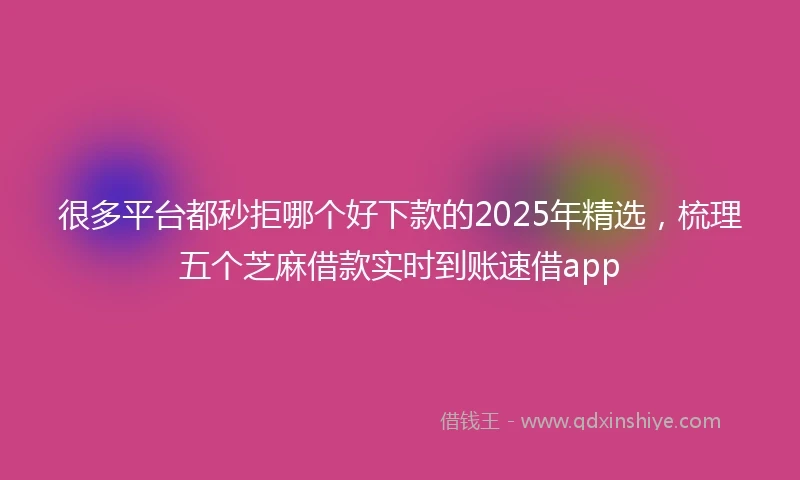很多平台都秒拒哪个好下款的2025年精选，梳理五个芝麻借款实时到账速借app
