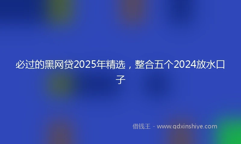 必过的黑网贷2025年精选，整合五个2024放水口子