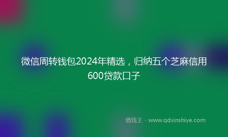 微信周转钱包2024年精选，归纳五个芝麻信用600贷款口子