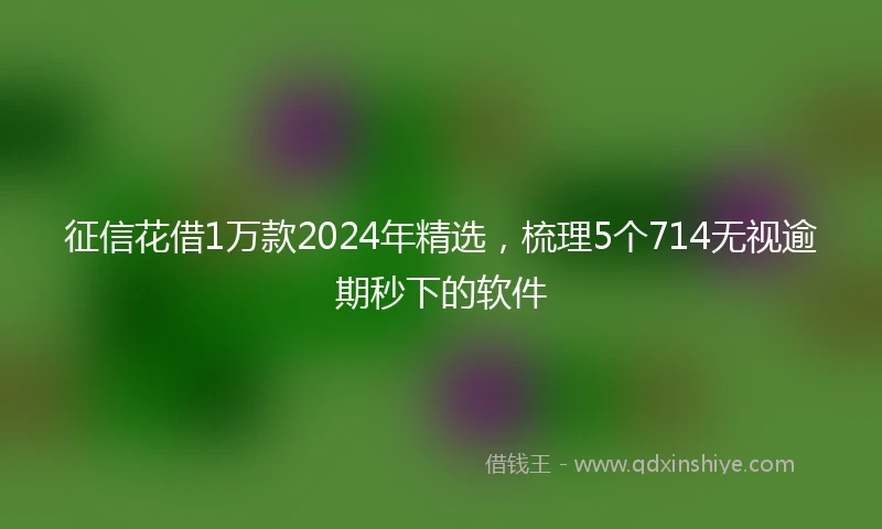 征信花借1万款2024年精选，梳理5个714无视逾期秒下的软件