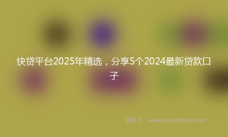 快贷平台2025年精选，分享5个2024最新贷款口子