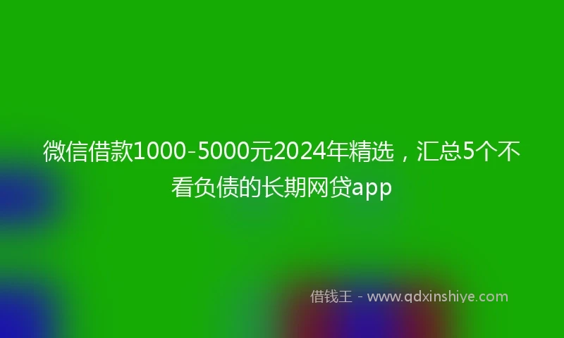 微信借款1000-5000元2024年精选，汇总5个不看负债的长期网贷app