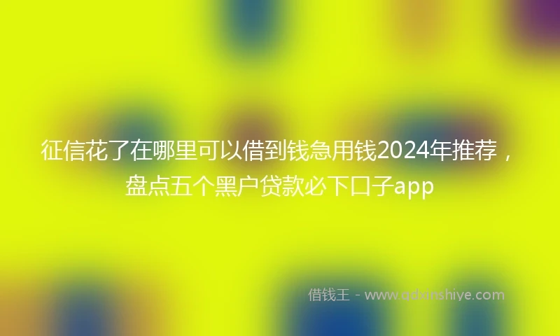 征信花了在哪里可以借到钱急用钱2024年推荐，盘点五个黑户贷款必下口子app