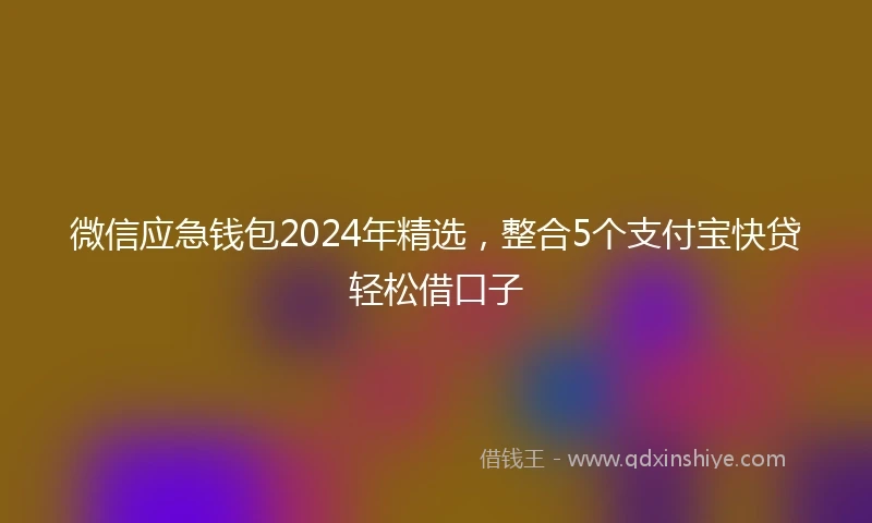 微信应急钱包2024年精选，整合5个支付宝快贷轻松借口子
