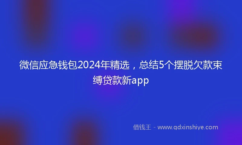 微信应急钱包2024年精选,总结5个摆脱欠款束缚贷款新app