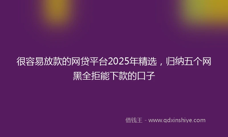 很容易放款的网贷平台2025年精选，归纳五个网黑全拒能下款的口子