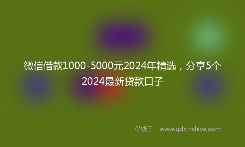 微信借款1000-5000元2024年精选，分享5个2024最新贷款口子