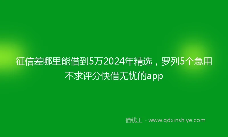 征信差哪里能借到5万2024年精选，罗列5个急用不求评分快借无忧的app