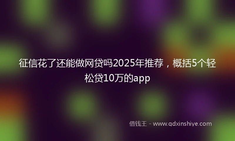 征信花了还能做网贷吗2025年推荐，概括5个轻松贷10万的app