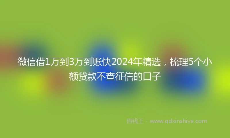 微信借1万到3万到账快2024年精选，梳理5个小额贷款不查征信的口子
